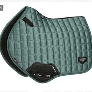 LeMieux Loire Equestrian Saddle Pad AND Ear Bonnet set in Sage